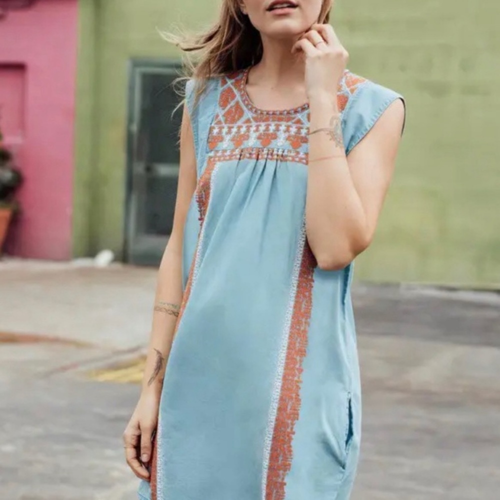 Faherty Brand …. Chambray sleeveless dress